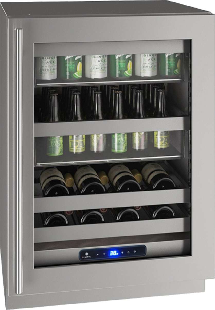 U-Line UHBV524SG01A 5 Class Series 24 Inch Stainless Steel Freestanding or Built In Beverage Center
