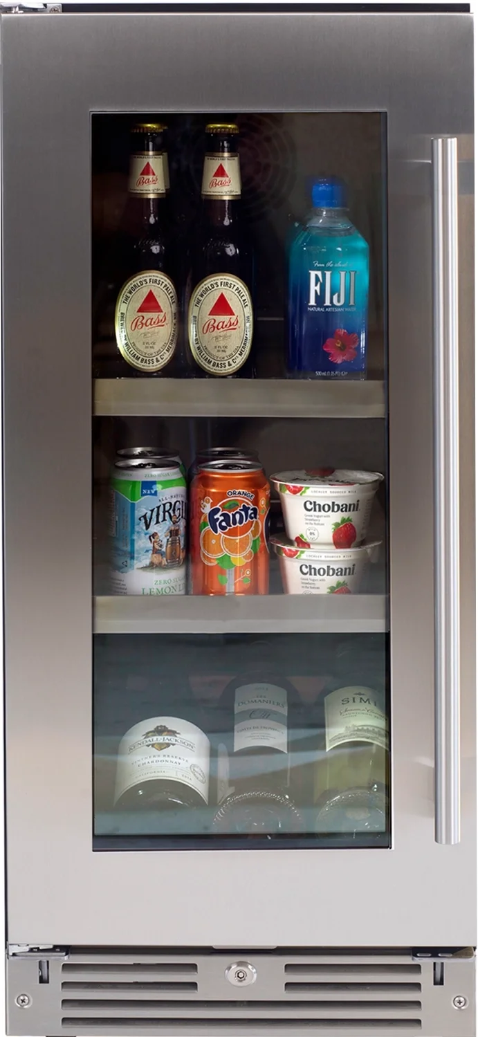 XO XOU15BCGSL 15 Inch Stainless Steel Freestanding or Built In Beverage Center