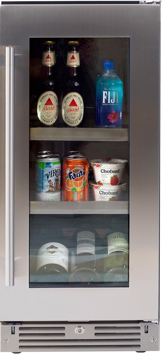 XO XOU15BCGSR 15 Inch Stainless Steel Freestanding or Built In Beverage Center