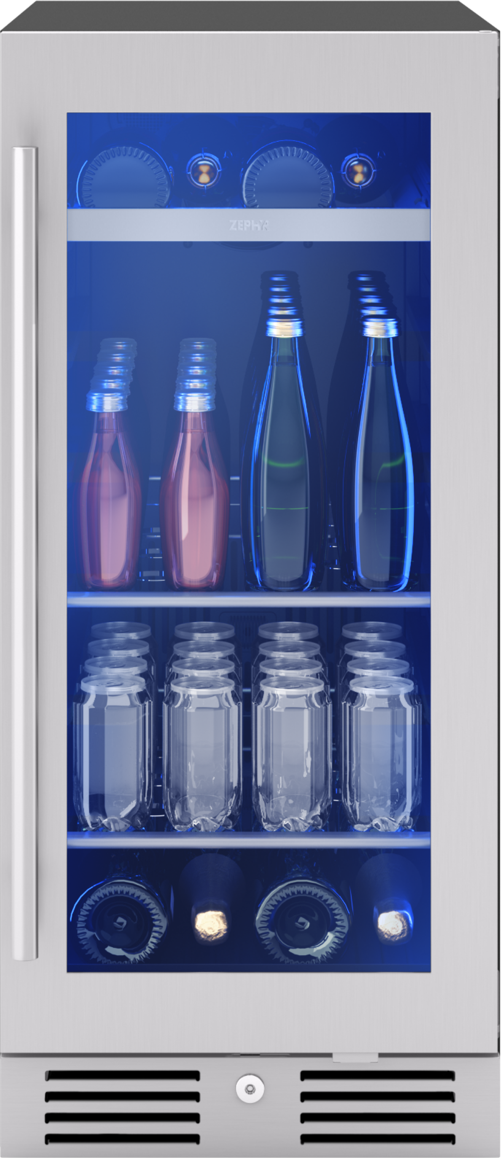 Zephyr PRB15C01CG Beverage Center 15", Reversible Single Zone, : Stainless & Stainless Steel