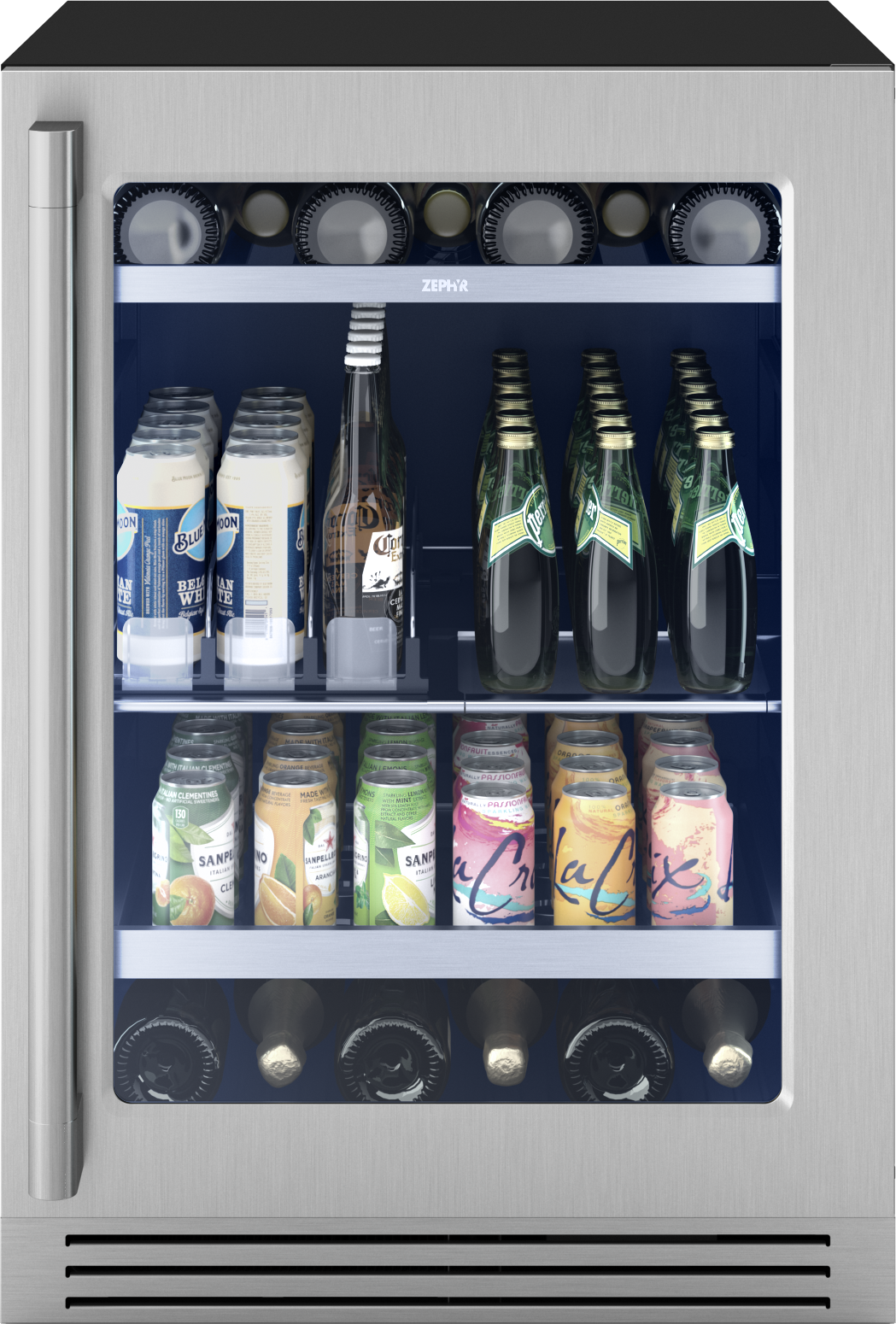 Zephyr PRPB24C01CG 24 Inch Presrv Pro Single Zone Undercounter Beverage Cooler: Stainless Steel