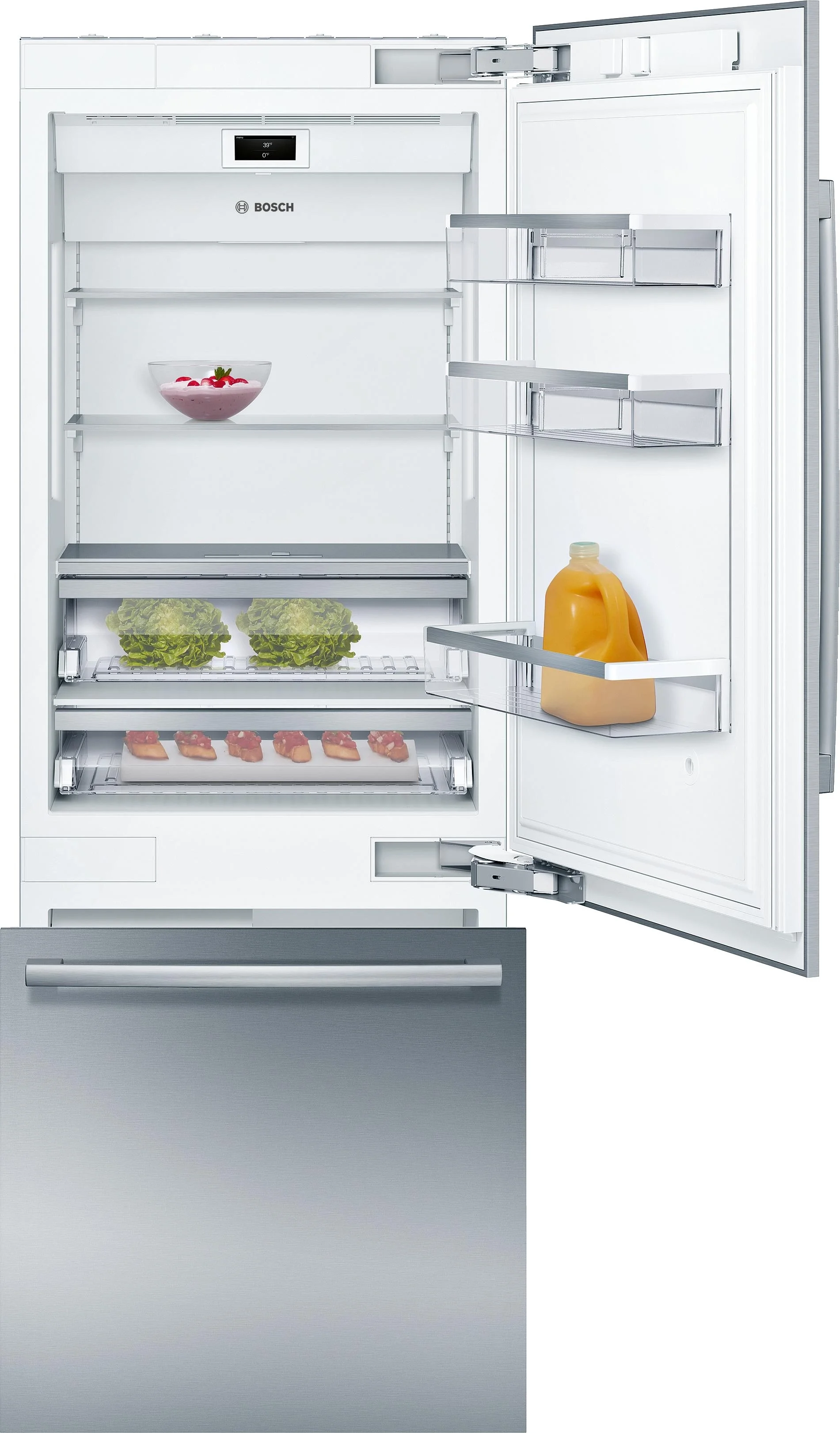 Bosch Benchmark B30BB935SS 30 Inch Counter Depth Bottom Freezer Refrigerator, i