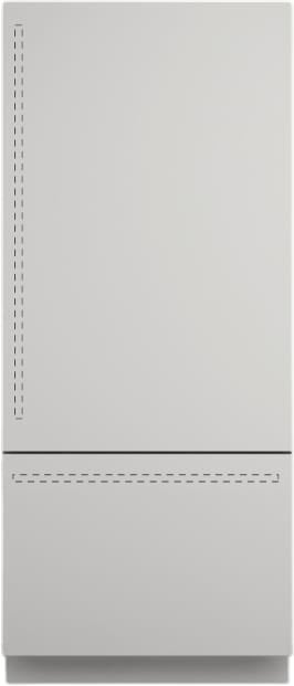Fulgor Milano 36 Inch Built-In Refrigerator Bottom Mount Freezer, Right Hinge: Panel Ready