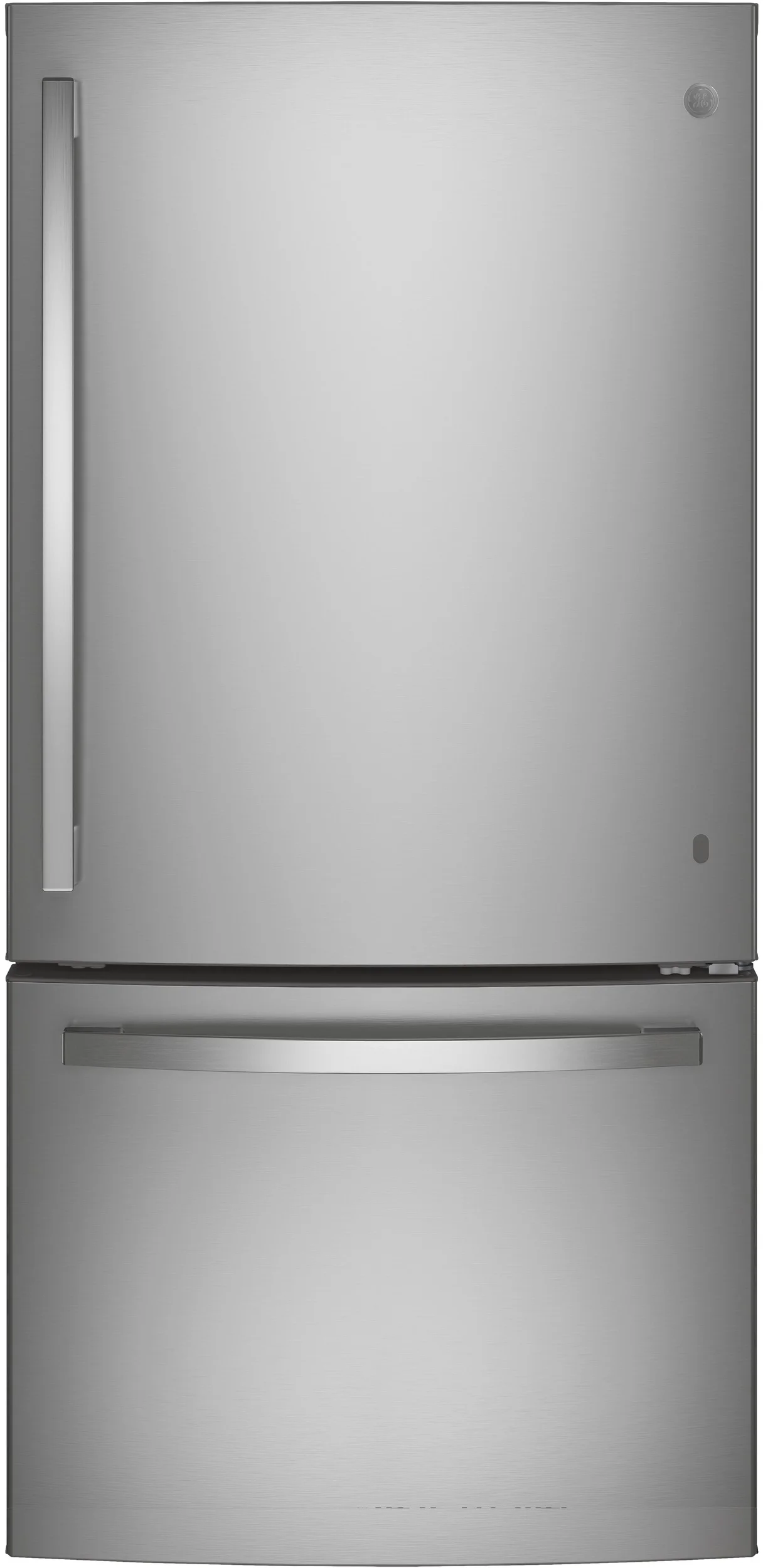 GE 33 Inch Bottom Freezer Refrigerator, in Fingerprint Resistant Stainless Steel