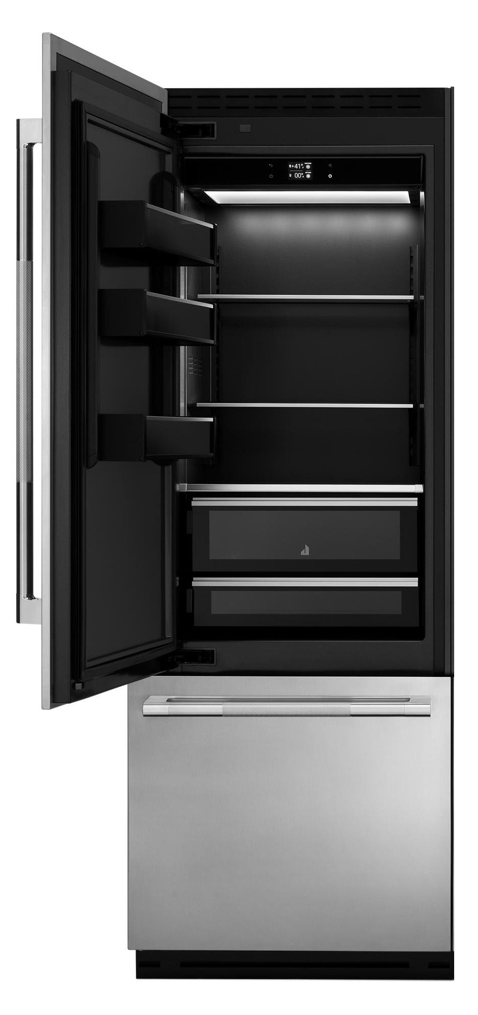 Jenn Air 30" Built-In Bottom-Mount Refrigerator: Panel-Ready, Left Swing