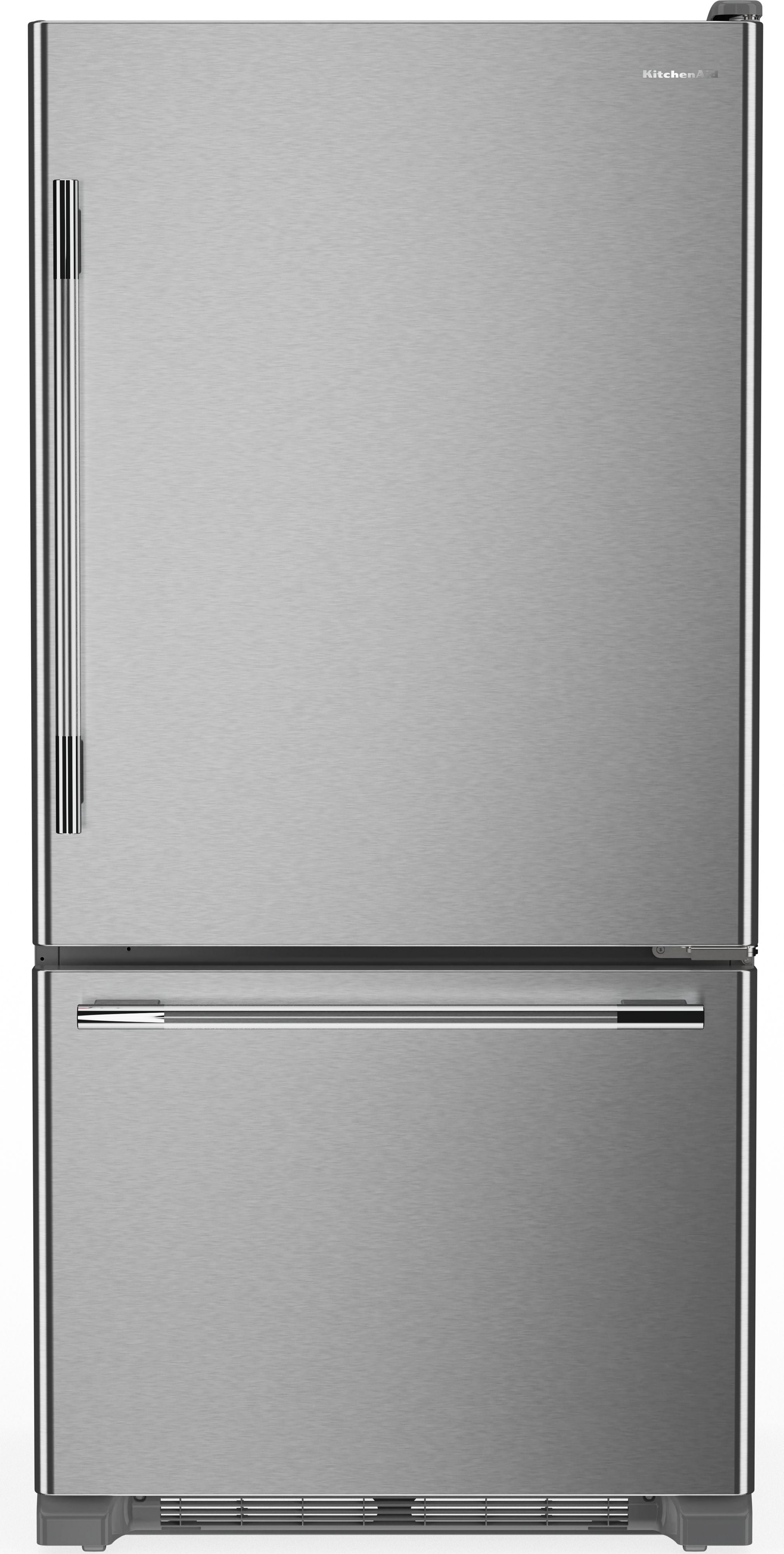 KitchenAid 19 Cu. Ft. 30-Inch Standard-Depth Bottom Mount Refrigerator: Stainless Steel with PrintShield Finish