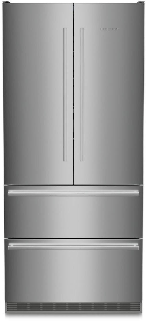 Liebherr 36 Inch Built-In French Door Refrigerator with 19.5 Cu. Ft. Total Capacity, DuoCooling, SuperFrost, SuperCool, LED Lighting, NoFrost, Door Alarm, IceMaker, Star-K Certified, and Sabbath Mode: Stainless Steel
