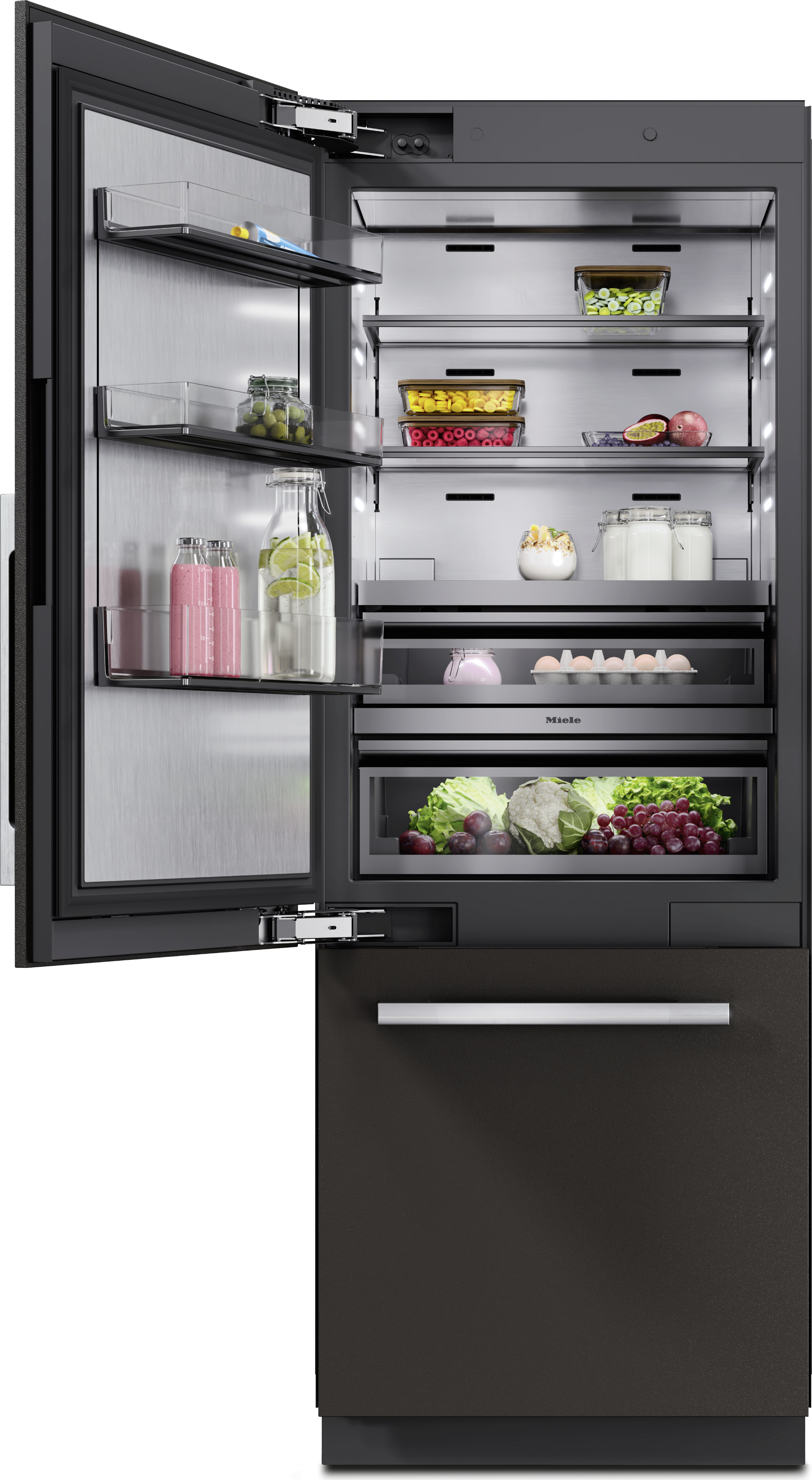 Miele 30 Inch Master Cool Lower Beltline Bottom Mount Fridge/Freezer: Panel Ready, Left Hinge