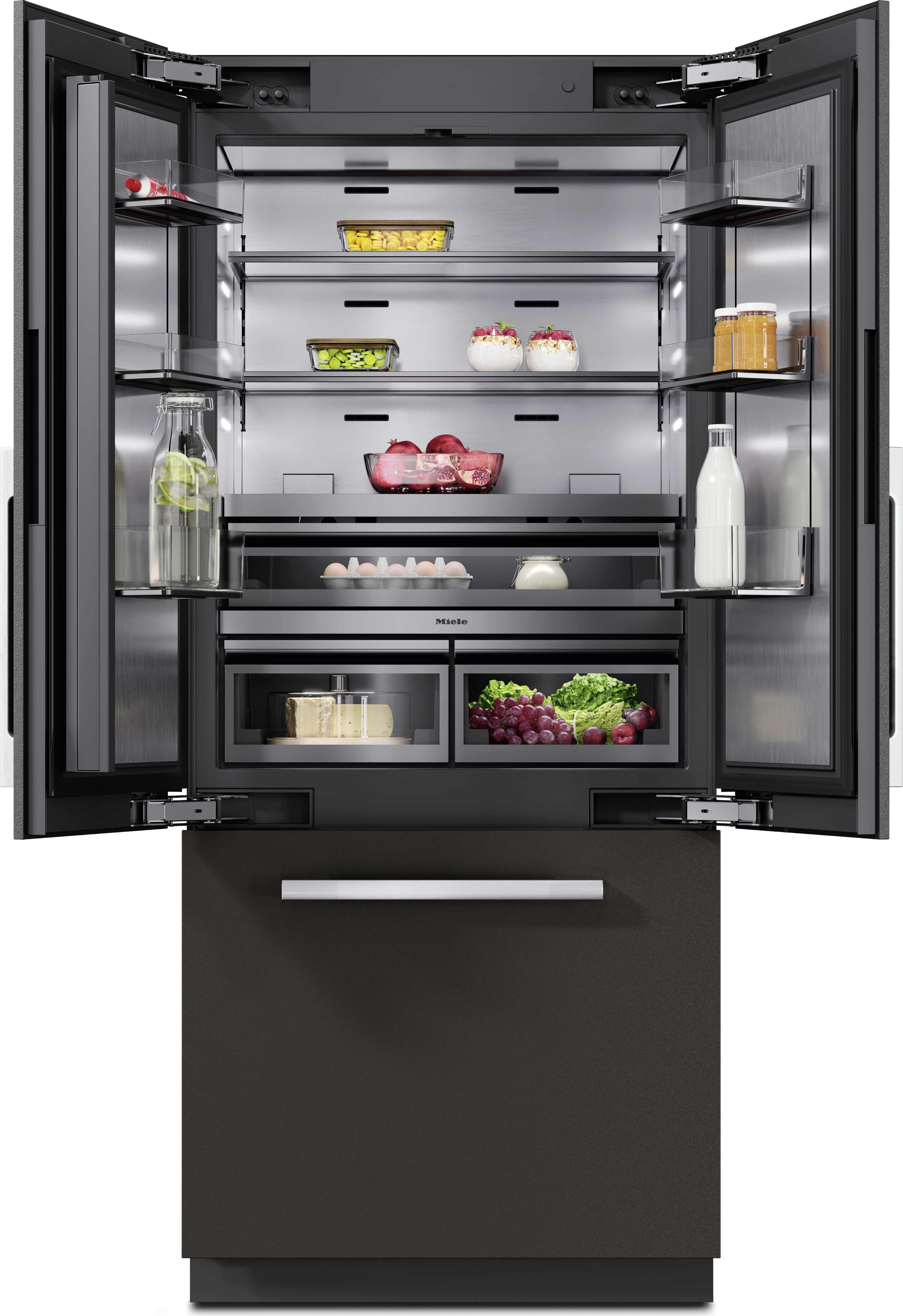Miele 36 Inch Master Cool French Door Lower Beltline Bottom Mount Fridge/Freezer: Panel Ready