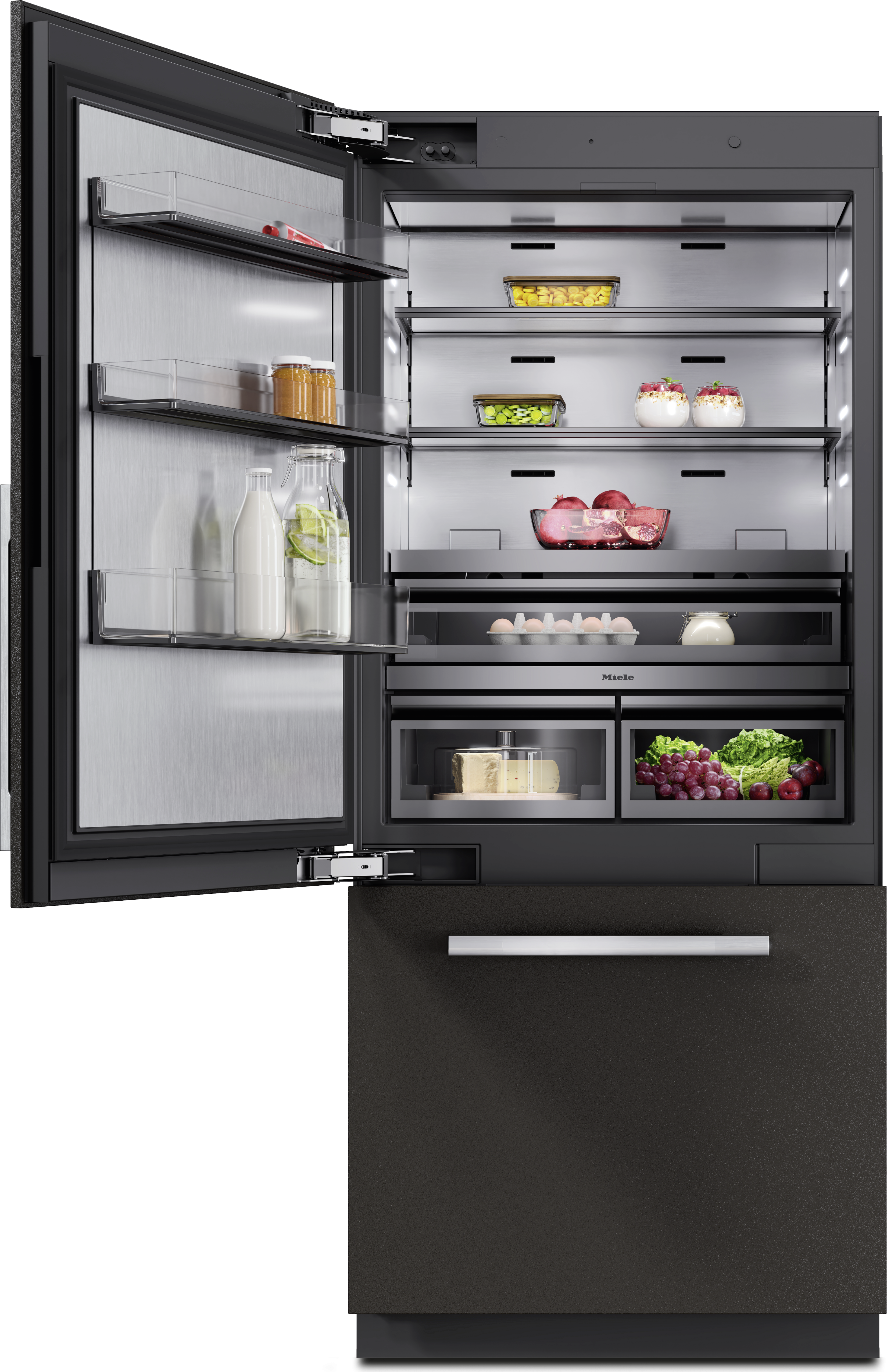 Miele 36 Inch Master Cool Lower Beltline Bottom Mount Fridge/Freezer: Panel Ready, Left Hinge