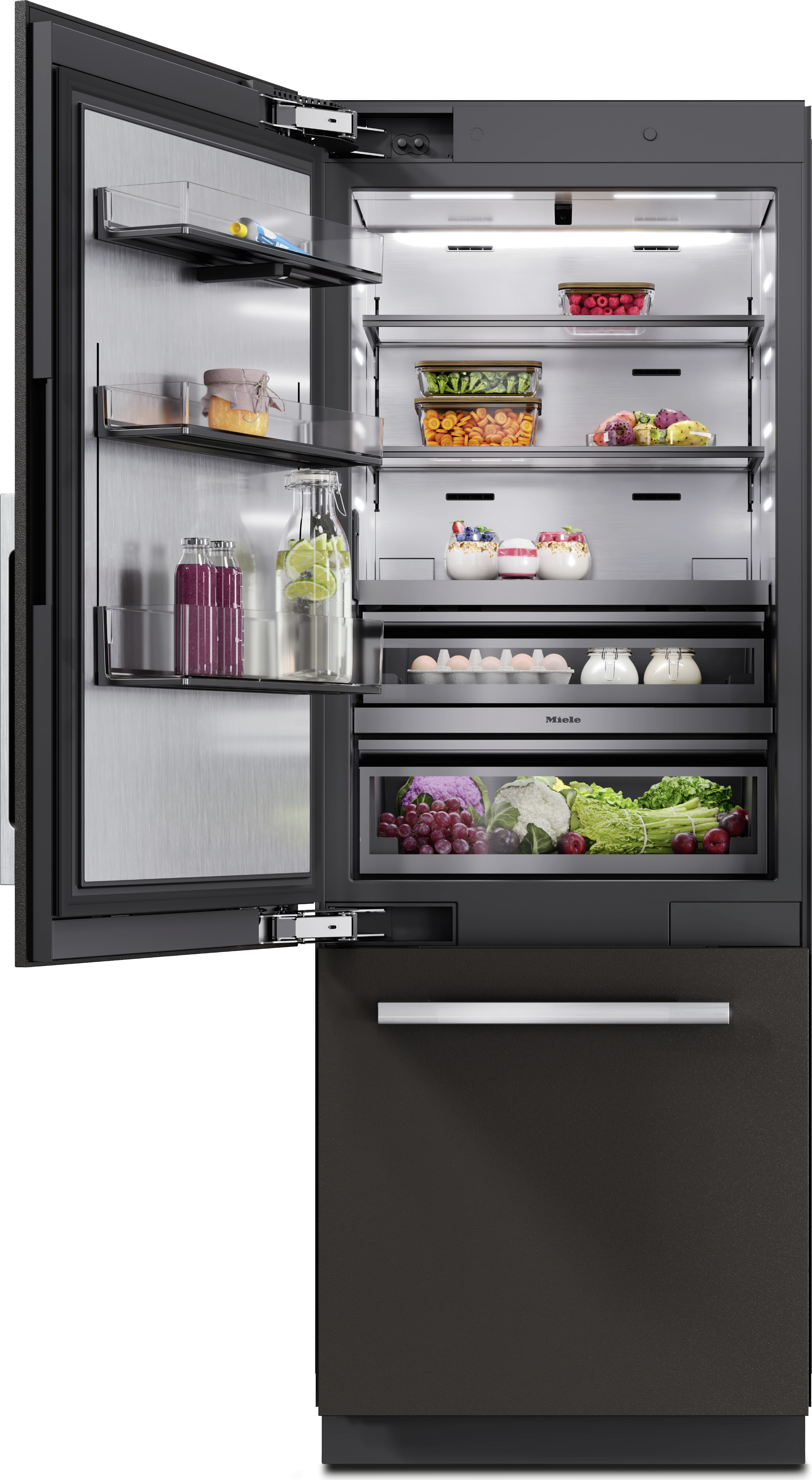 Miele 30 Inch Master Cool Lower Beltline Bottom Mount Fridge/Freezer: Panel Ready, Left Hinge