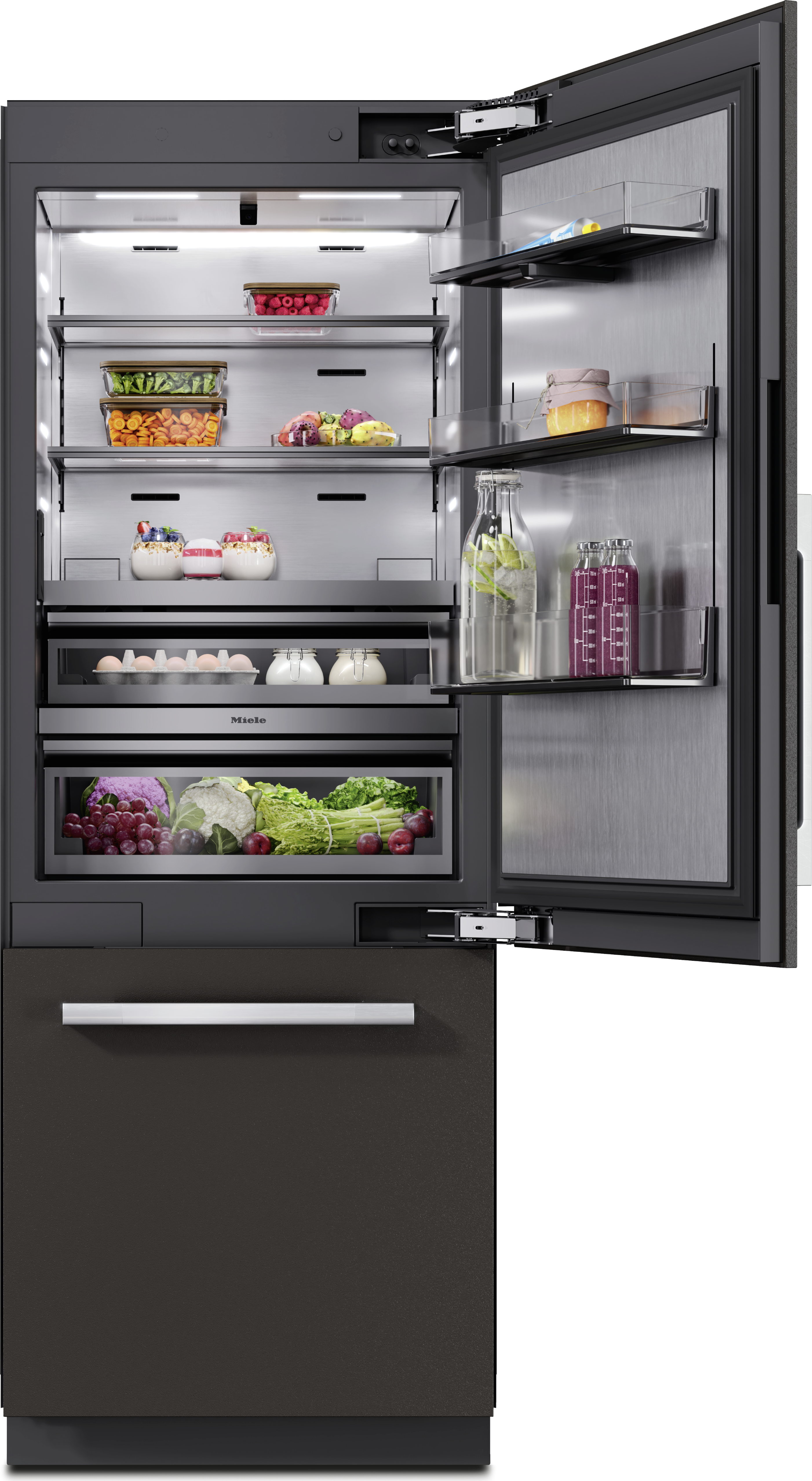 Miele 30 Inch Master Cool Lower Beltline Bottom Mount Fridge/Freezer: Panel Ready, Right Hinge