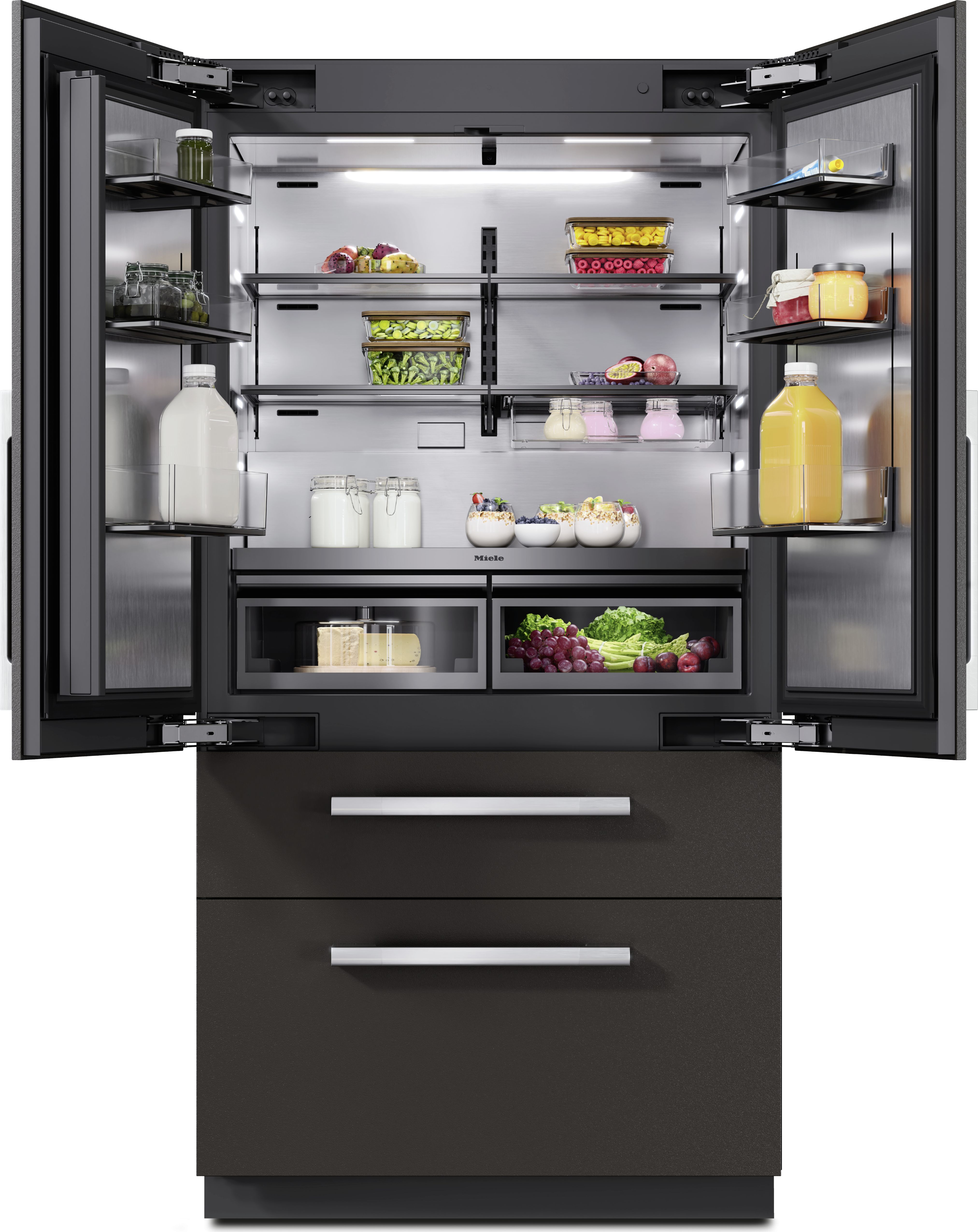 Miele 42 Inch Master Cool French Door Higher Beltline Bottom Mount Fridge/Freezer: Panel Ready