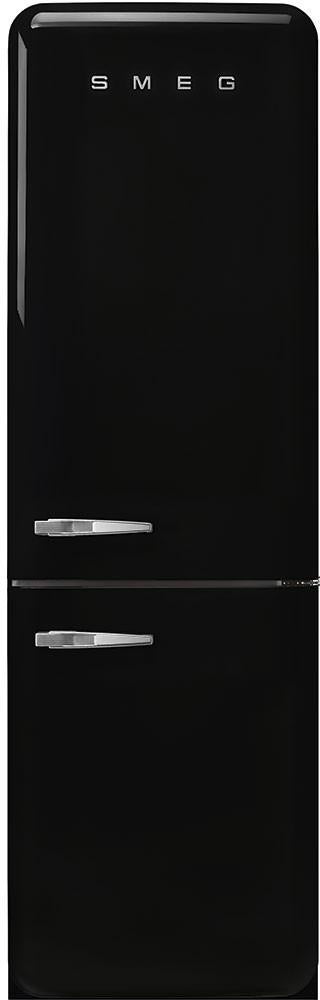 Smeg 50s Retro Series 24" 12.5 cu. ft. Black Bottom Freezer Refrigerator - Right Hinge - Energy Star