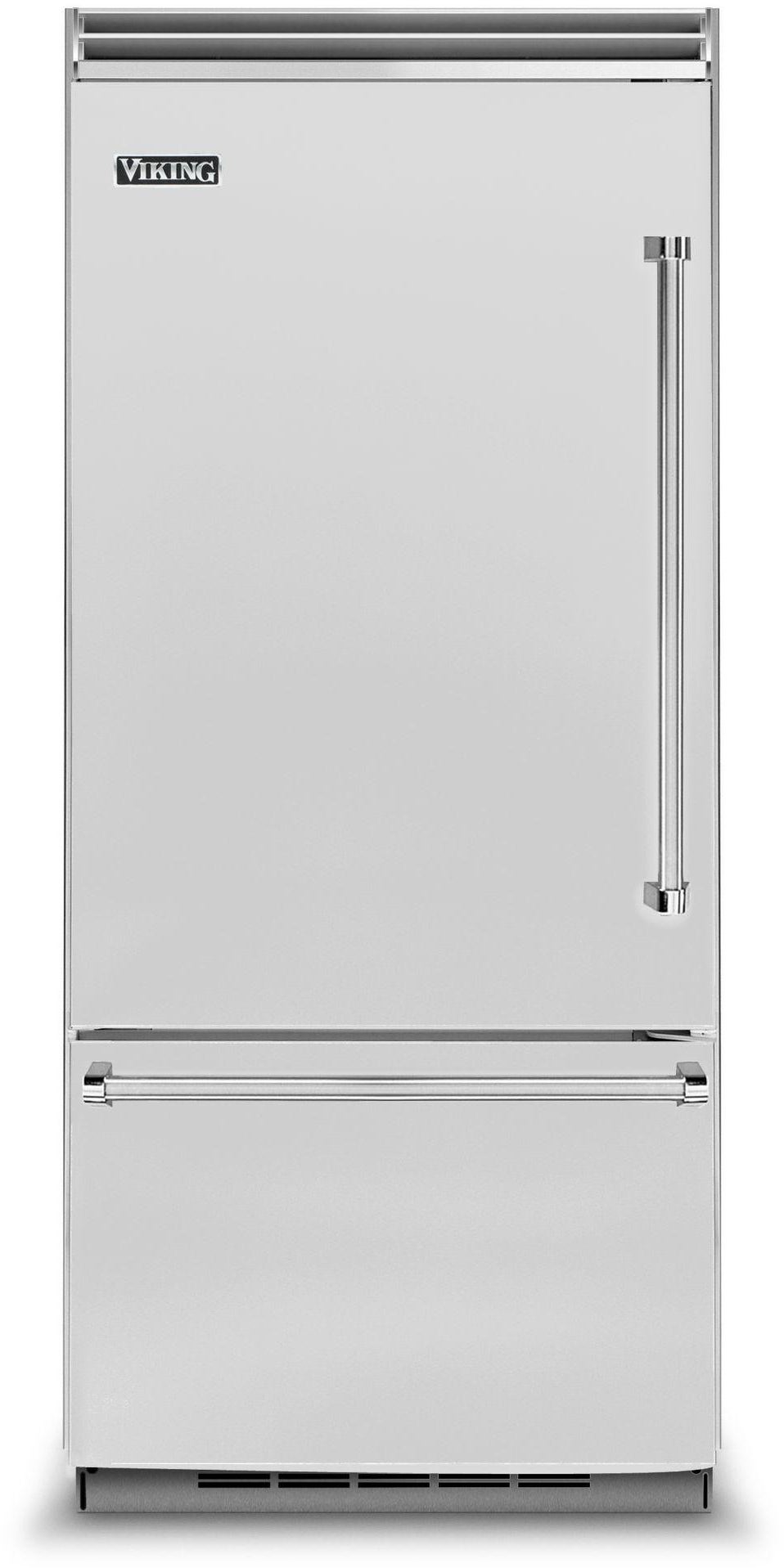Viking 36 Inch Built-In Bottom-Freezer Refrigerator with 20.4 cu. ft. Total Capacity, Air Purifier, 2 Deli Drawers, Spillproof Glass Shelves, 2 Humidity Zones, Aluminum Door Bins and Sabbath Mode: Stainless Steel, Left Hinge