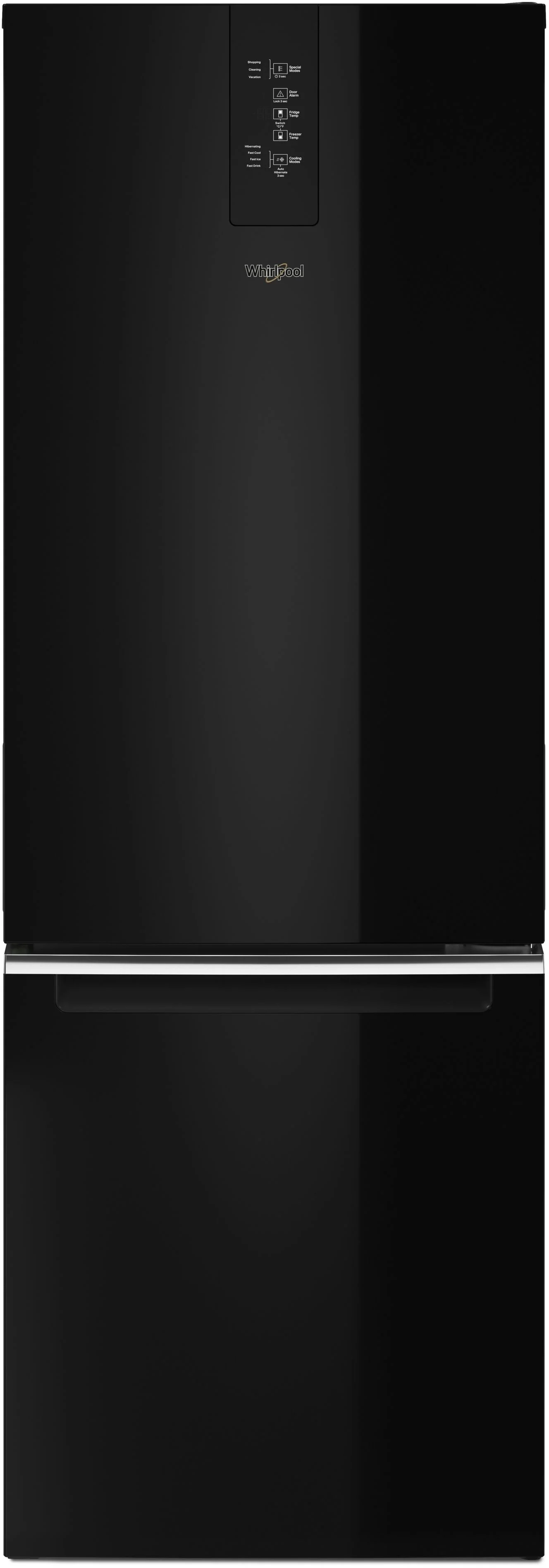 Whirlpool 24" 12.7 cu.ft. Black Counter Depth Bottom Freezer Refrigerator - Energy Star