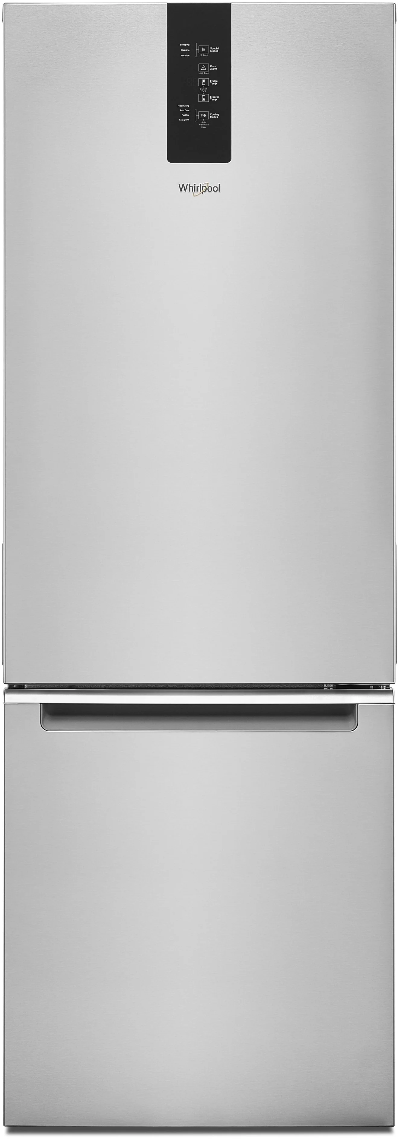 Whirlpool 24" 12.7 cu.ft. Stainless Steel Counter Depth Bottom Freezer Refrigerator - Energy Star