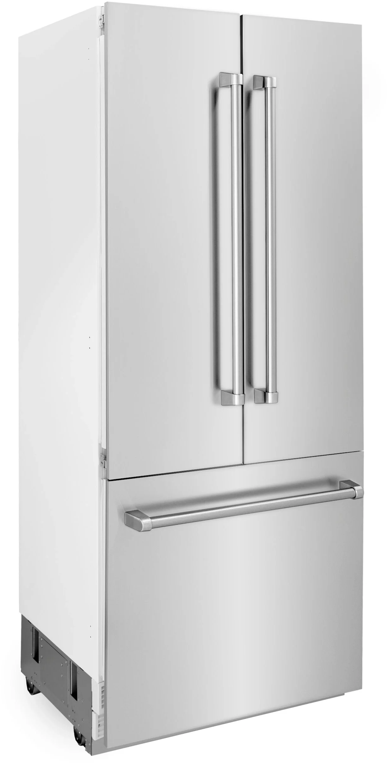 Z Line 36 Inch 19.6 cu. Ft. Panel Ready Built-In 3-Door French Door Refrigerator with Internal Water and Ice Dispenser: Stainless Steel