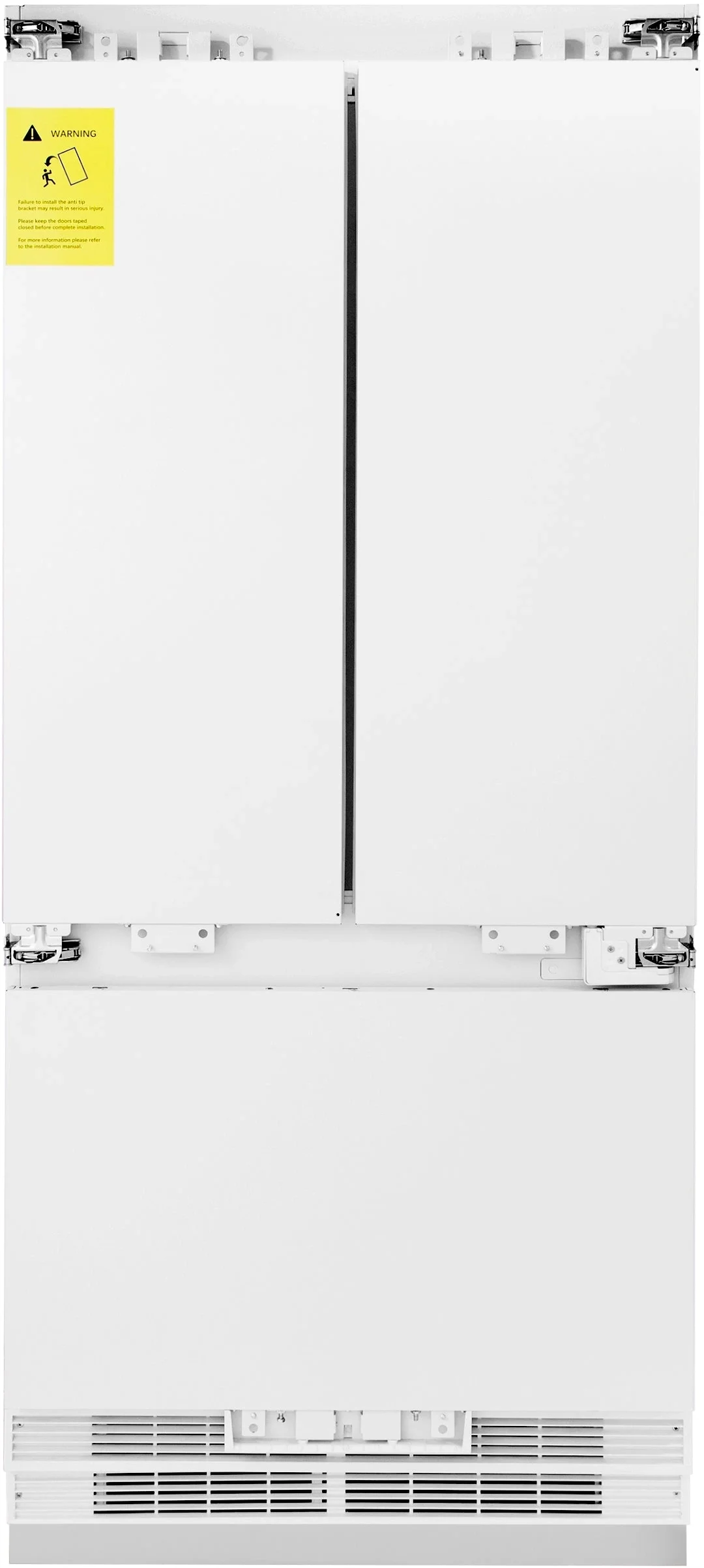 Z Line 36 Inch 19.6 cu. Ft. Panel Ready Built-In 3-Door French Door Refrigerator with Internal Water and Ice Dispenser: Panel Ready