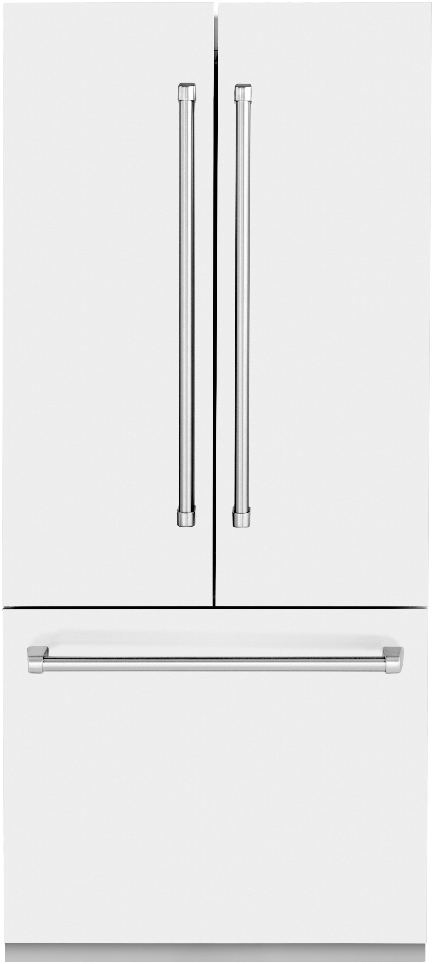Z Line ZLINE 36 Inch 19.6 cu. ft. Built-In 3-Door French Door Freezer Refrigerator: White Matte