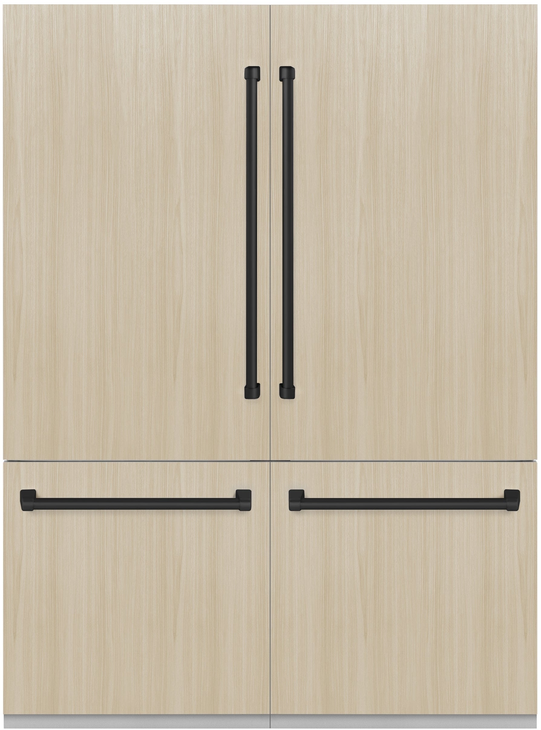 Z Line ZLINE Autograph Edition 60 in. 32.2 cu. ft. Panel Ready Built-In 4-Door French Door Refrigerator: Panel Ready With Matte Black Handles