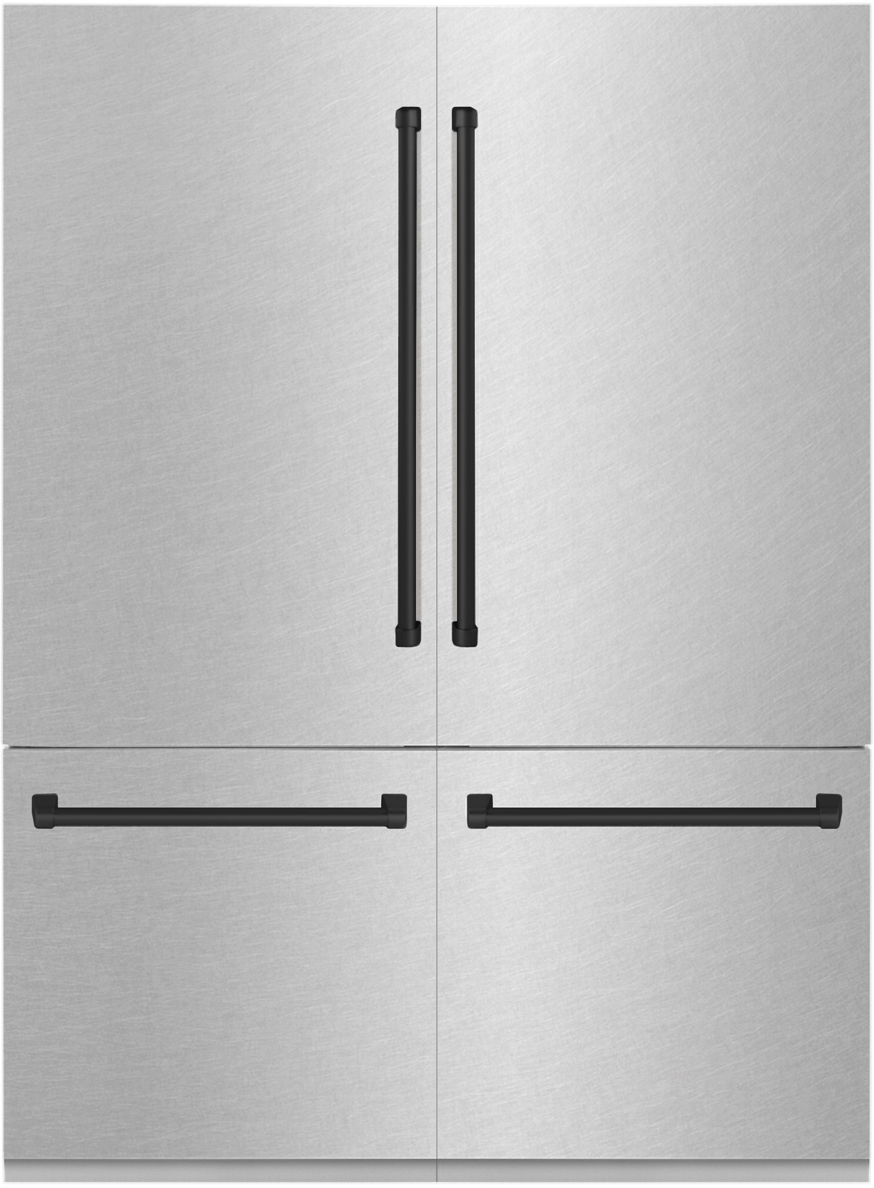 Z Line Autograph Edition 60 Inch Built-In 4-Door French Door Refrigerator with 32.2 cu. ft. Capacity, Adjustable Shelves, CrispControl Drawer, Twin Cooling+, Internal Water Dispenser, Ice Maker, and ENERGY STAR : Durasnow Stainless Steel With Matte Black Accents