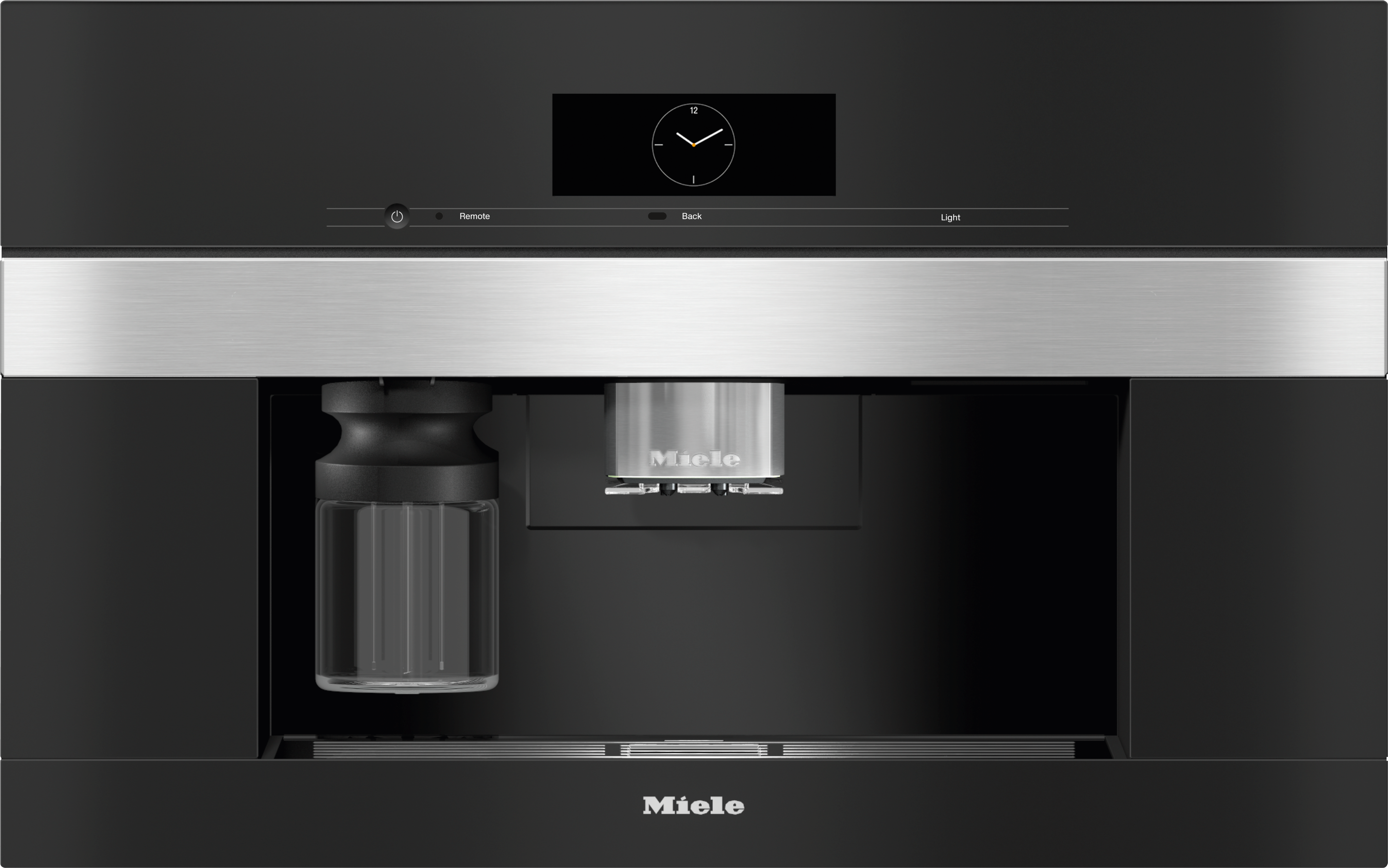 Miele 30 Inch Built-In Smart Coffee Machine with DirectWater, CoffeeSelect, M Touch w/ MotionReact, AutoDescale, AutoClean, CupSensor, EasyClick Milk System, One Touch for Two, Wi-Fi Enabled, Miele@home, 10 User Profiles, 24+ Coffee and Tea Drinks, Automatic Rinse/Cleaning Program and Integrated LED Lighting: Stainless Steel