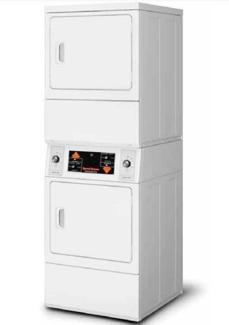 Speed Queen 27 Inch Commercial Electric Stacked Dryer on Dryer Laundry Center