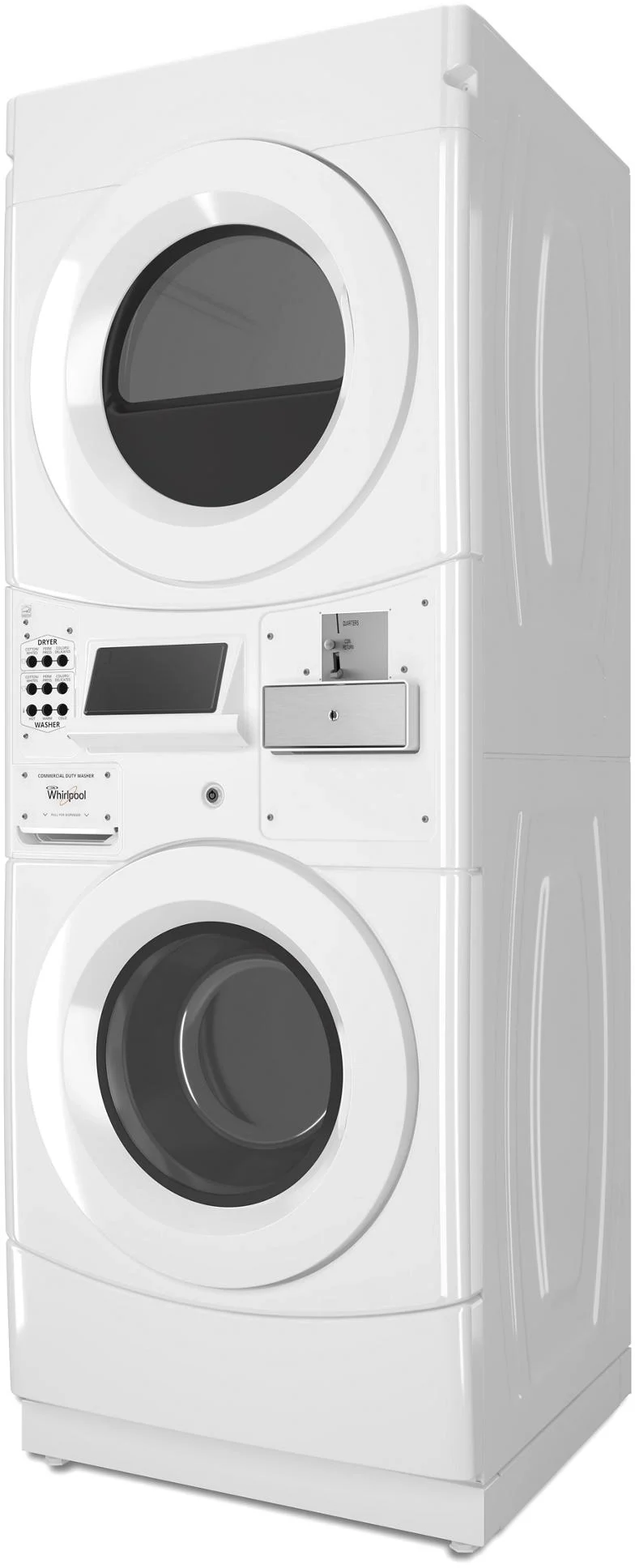 Whirlpool CET9000GQ 27 Inch Commercial Electric Stacked Dryer on Washer Laundry Center