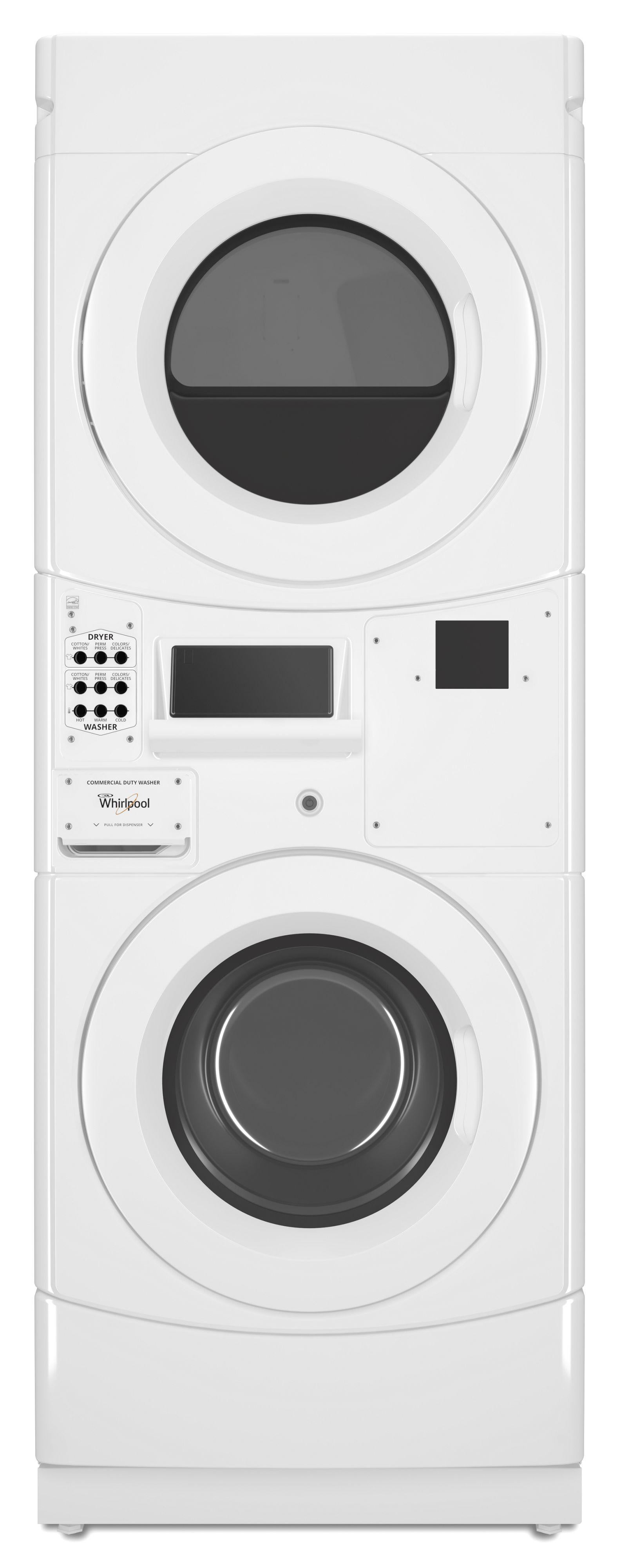 Whirlpool CGT9100GQ 27 Inch Commercial Gas Stacked Dryer on Washer Laundry Center
