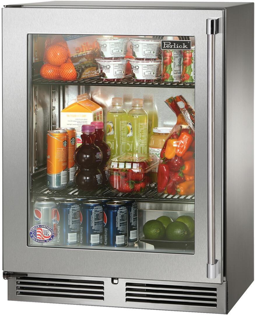 Perlick HH24RO43L 24 Inch Counter Depth Compact Refrigerator, in Stainless Steel