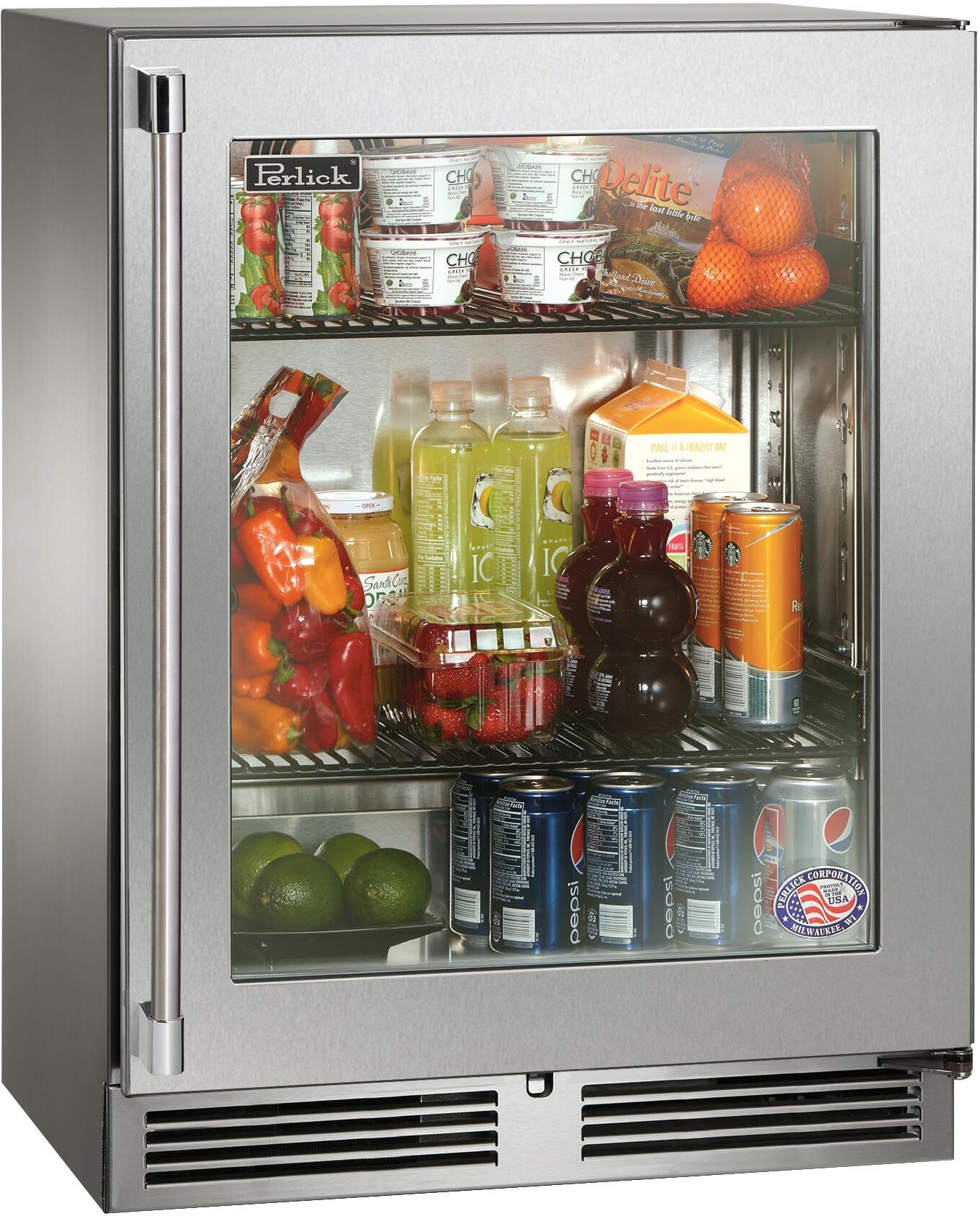 Perlick HH24RO43RL  Signature Series 24 Inch Counter Depth Compact Refrigerator, in Stainless Steel