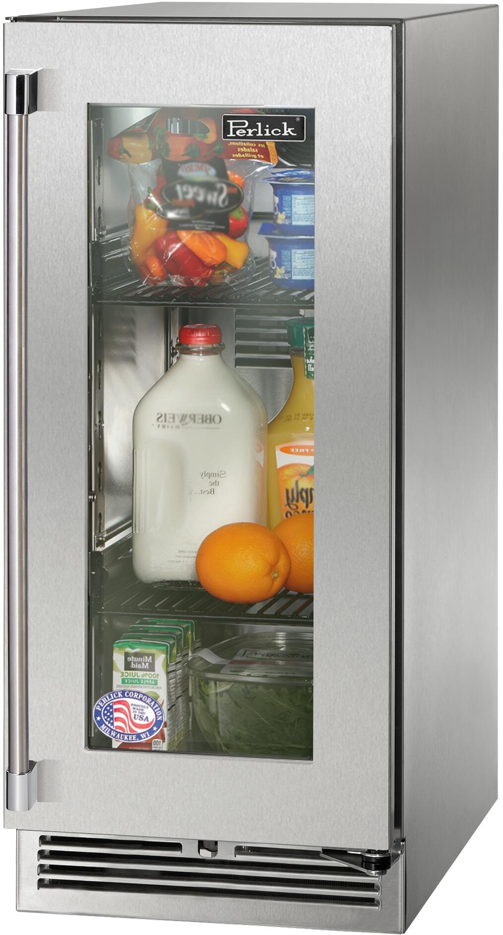 Perlick HP15RM43RL  Signature Series 15 Inch Built-In Counter Depth Compact Refrigerator