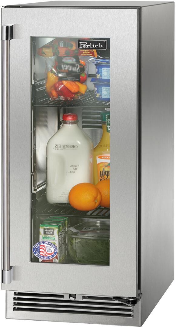 Perlick HP15RO43R  Signature Series 15 Inch Counter Depth Compact Refrigerator, in Stainless Steel