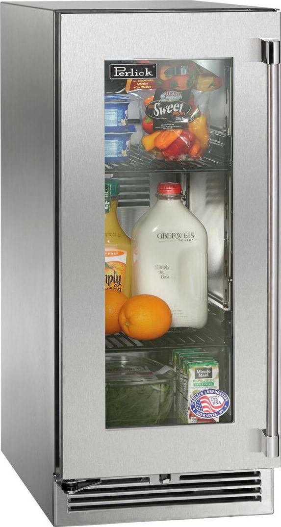Perlick HP15RS43L Signature Series 15 Inch Counter Depth Compact Refrigerator, in Stainless Steel