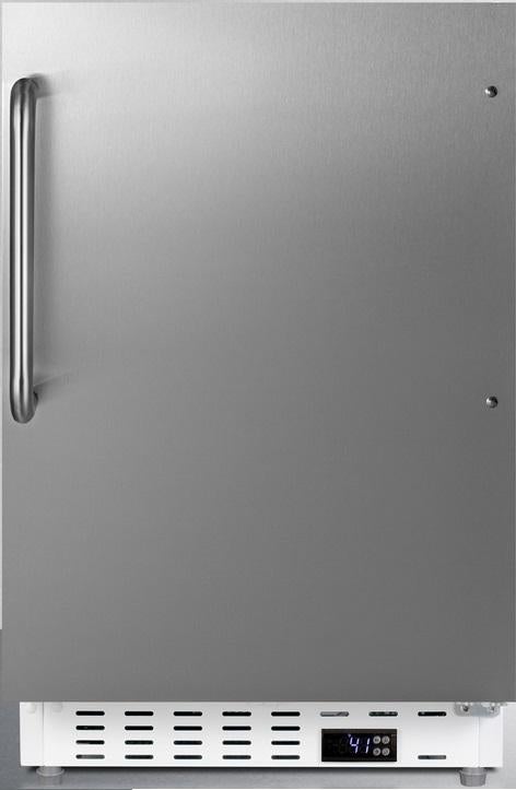 Summit ALR46WSSTB 20 Inch Counter Depth Compact Refrigerator, in Stainless Steel with Towel Bar Handle