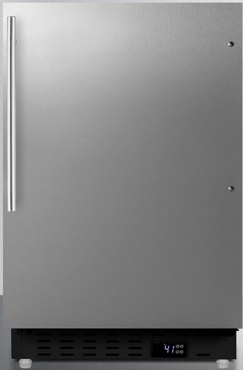 Summit ALR47BCSSHV 20 Inch Counter Depth Compact Refrigerator, in Stainless Steel with Pro Handle