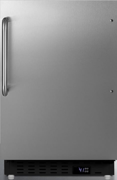 Summit ALR47BSSTB 20 Inch Counter Depth Compact Refrigerator, in Stainless Steel with Towel Bar Handle