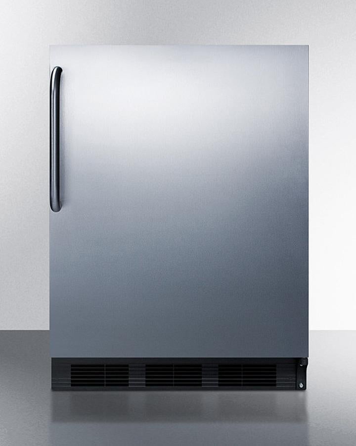 Summit FF63BKBISSTB  24 Inch Counter Depth Compact Refrigerator, in Stainless Steel