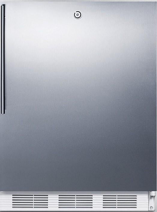 Summit FF6LW7SSHVADA 24 Inch Counter Depth Compact Refrigerator, in Stainless Steel