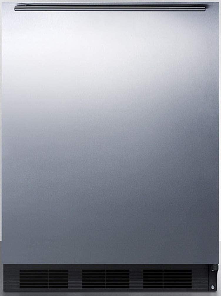 Summit FF7BKSSHHADA  24 Inch Counter Depth Compact Refrigerator, in Stainless Steel
