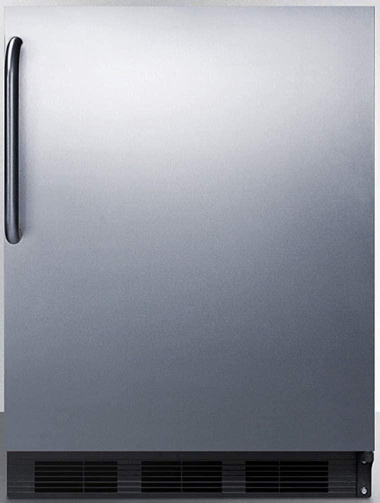 Summit FF7BKSSTBADA  24 Inch Counter Depth Compact Refrigerator, in Stainless Steel