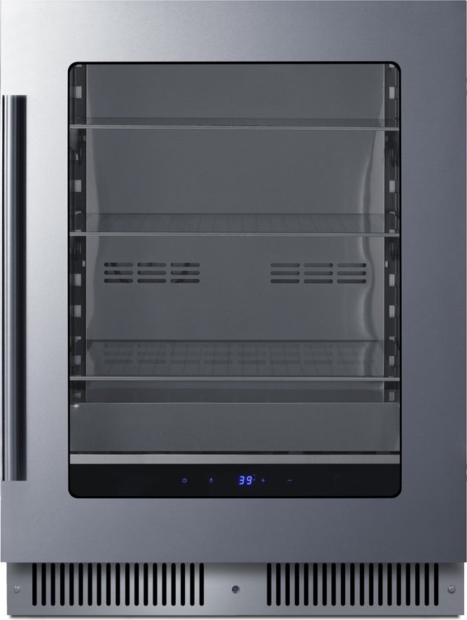 Summit 24 Inch Wide Built In Beverage Center: Stainless Steel With 18 Inch Depth, Right Hinge