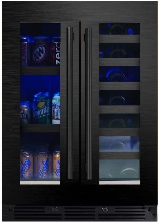 XO XOU24BWDDGBS 24 Inch Freestanding/Built-In Undercounter Beverage Center Black Stainless Steel