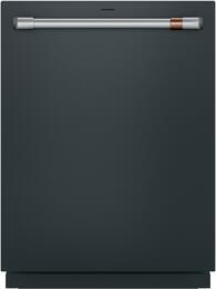Cafe 24 Inch Fully Integrated Built-In Smart Dishwasher with 16 Place Setting Capacity, 6 Wash Cycles, 44 dBA Noise Level, and Ultra Wash: Matte Black with Brushed Stainless Handles
