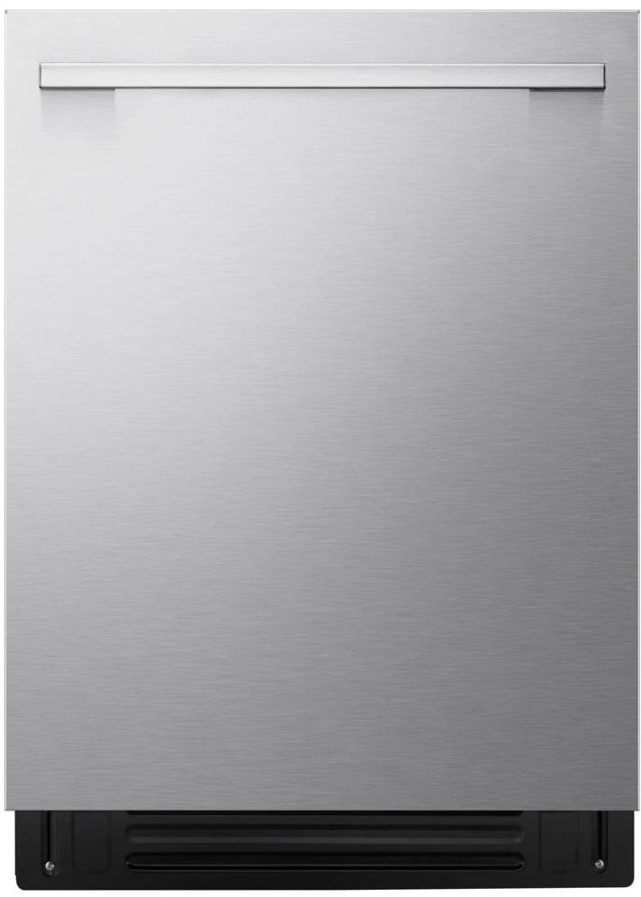 LG 24 Inch Built-In Dishwasher With FlushFit, 1HR Cycle, Top Control, Towel Bar Handle, 42 dB, Smart Wi-Fi With Remote Start, QuadWash Pro, Dynamic Heat Dry with AutoVent Dry, True Steam, Adjustable 3rd Rack, Middle with Glide Rails, Wheel Bearing in lower rack, LED Tub Light, Floor Status Indicator Light: Stainless Steel