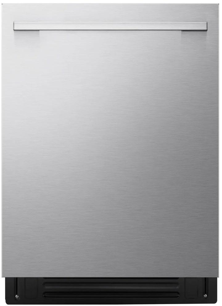 LG 24 Inch Built-In Dishwasher With Flushfit, 1Hr Cycle, Top Control, Towel Bar Handle, 46 Db, Smart Wi-Fi With Remote Start, Quadwash Pro, Dynamic Heat Dry With Autovent? Dry, Steam, Fixed 3rd Rack, Adjustable Middle Rack, Floor Status Indicator Light: Stainless Steel