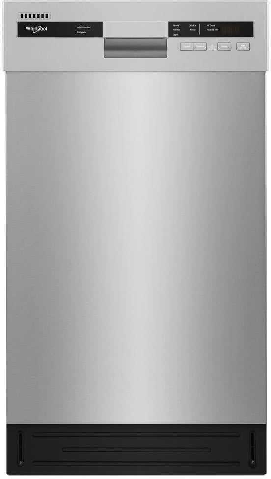 Whirlpool WDPS5118PM 18 Inch Compact Dishwasher Monochromatic Stainless Cabinet