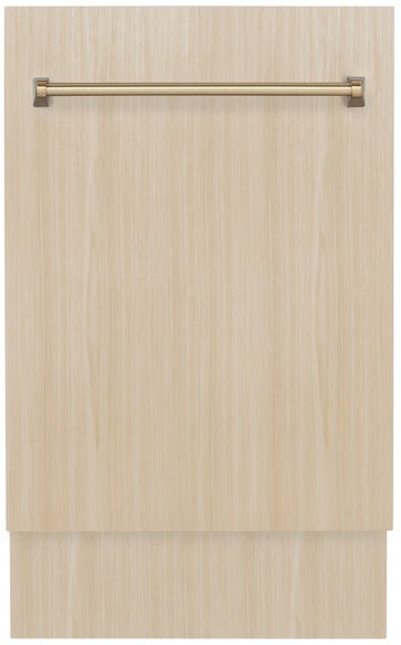 Z Line Autograph Edition 18" Compact 3rd Rack Top Control Dishwasher: Panel Ready With Champagne Bronze Handle