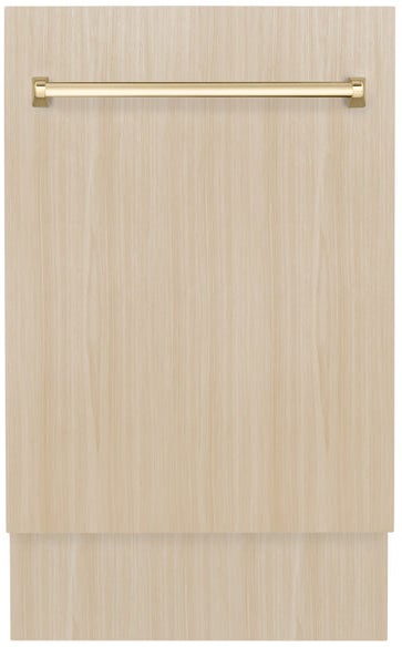 Z Line Autograph Edition 18" Compact 3rd Rack Top Control Dishwasher: Panel Ready With Polished Gold Handle